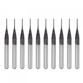 uxcell End Mill CNC Router Bits, 2.4mm x 12mm 1/8" Shank Diamond Film Coated Carbide Engraving Bit Milling Cutter Right Hand for PCB Plastic Fiber Wood 10pcs