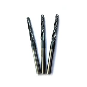 3pcs CNC Carving Tapered Angle Ball Tip Radius 2.0mm X 1/4" Shank 2.12 Deg Tungsten Solid Carbide HRC55 with TiAIN Coated Router Bits