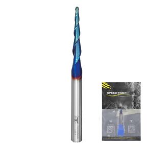 SPEED TIGER Carbide Tapered End Mill - ITBTA CNC Carving Bits, Ball Tip R1, 1/4"Shank 3"OVL - for Metal, Steel, and Wood - Professional Mill Bits Sets