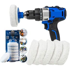 7 Pack Multi-Purpose Drill Brush Kit for Cleaning Bathrooms, Showers, Tubs, Tile, Floors, Sinks, Toilets, Grout and Grime Removal, Reversible Blue and White Scrub Pads in Saudi Arabia