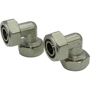 3/4 inch Elbow Fitting,3/4 tee,Brass Nickel-Plated,3/4 npt elbow,3/4 brass tee,200PSI Working Pressure, Tube Fitting for 3/4 Inch Tubing System, (2 pack)
