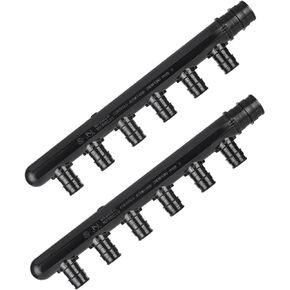 (عبوة من قطعتين) EFIELD Pex Manifold 6 منافذ مفتوحة Pex-A توسيع بولي PPSU Manifold 3/4 صندوق، منفذ 1/2 بوصة (6 منافذ)، ASTM F1960