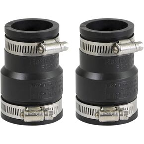 6I4Jx2 Flexible Pvc Reducing Coupling with Stainless Steel Clamps 1-1/2 x 1-1/4 inch Black (pack of 2) in Saudi Arabia