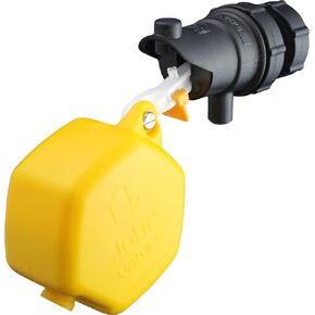 Valves J-RJVC0075 Rojo Compact Low-Pressure Valve with 2" Narrow-Weighted Float, 2" Extension Arm, 20L/Min, 150PSI, 3/4" NPT Inlet, Yellow/Black