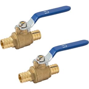 SUNGATOR 2 Pack Pex Valves 1/2 inch, Pex Ball Valve Brass Full Port Quarter Turn Shut Off Valve for Hot and Cold Water, ASTM F1807 For Pex Pipe, CUPC Certified