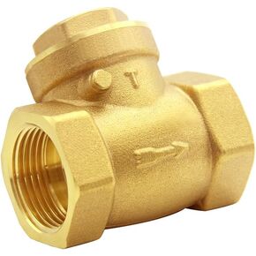 Joywayus 3/4" Female Thread Brass Horizontal Check Valve DN20 One-Way Non-return Swing Check Valve Prevent Water Backflow