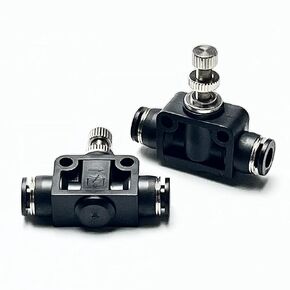 Pneumatic SCF Series 1/4 Inch Tube OD Air Flow Control Valve,Union Pneumatic Speed Control Flow Controller SCF-1/4(Pack of 2)