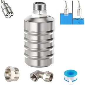 Float Valve, 1/2" 3/4'' Auto Float Valve, 304 Stainless Steel Fully Automatic Water Level Control Float Valve for Pool, Water Tank, Livestock Troughs, Fish Pond