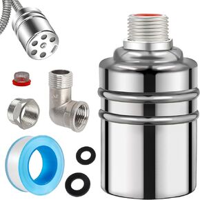 304 Stainless Steel Fully Automatic Water Level Control Float Valve, 1/2" 3/4" Auto Fill Shut Off Water Float Valve, No Electricity Needed Mini Float Valve for Water Tank, Pool, Tower, Distiller