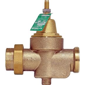 Watts 1-Inch Lead-Free Water Pressure Reducing Valve, NPT Thread Union x NPT Female, Adjust 25-75 PSI, Max Work 400 PSI