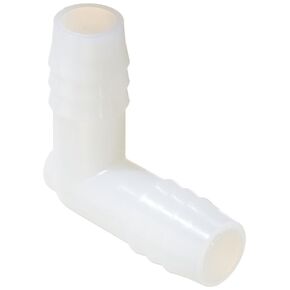Parker Hannifin 365HB-8N Par-Barb نايلون يونيون تركيب الكوع، زاوية 90 درجة، 1/2 بوصة خرطوم بارب × 1/2 بوصة خرطوم بارب، أبيض