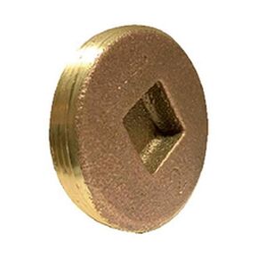 Midland 970-313 Cast Brass Countersunk Head Cleanout Plug, Southern Code, Size, Brass, 6"