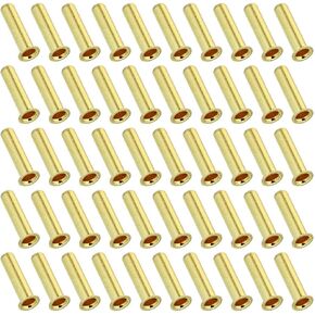 50pcs 1/4" Tube ID Brass Compression Fitting, 4mm Tube OD Brass Compression Insert Tube Support Compression Sleeve Fitting