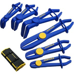 6pc Radiator Hose Clamp Pliers, Fuel Line Clamp Pliers Tools, Hose Pinch Off Pliers Straight & 90 Angled For Flexible Hoses Automotive Gas Lines Radiator Brake Coolant Easy To Use