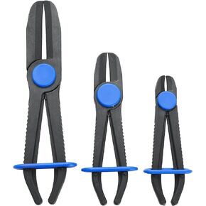 3PCS Hose Clamp Pliers Set, Versatile Hose Pinch Off Pliers, Line Clamp Pliers Set Straight for Flexible Hoses, Brake Hoses, Fuel Lines (3PCS, Straight)