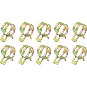 METALLIXITY Spring Hose Clamps (19mm/0.75") 15Pcs, Metal Clip - for Home Garden Tube Pipe Fastening
