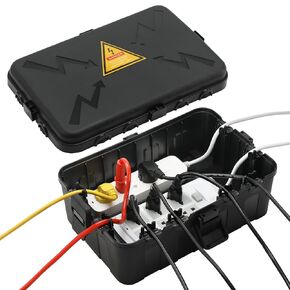 Outdoor Electrical Box,IP54 Waterproof Outdoor Outlet Covers Weatherproof Extension Cord Covers Protect Outlet, Plug,Socket,Timer,Power Strip,Surge Holiday Light Large Size Electrical Boxes,Black