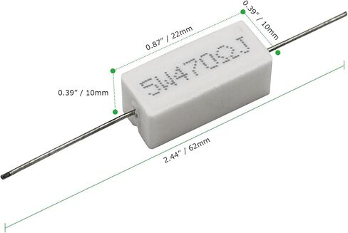 Cement Resistor,10 PCS 5W 470 Ohm 5% Axial Lead Wire Resistor White Wound Fixed Ceramic Cement Resistors Wirewound Cement Power Resistors Flame Heat Moisture Resistance Precharge Horizontal Resistors in Saudi Arabia