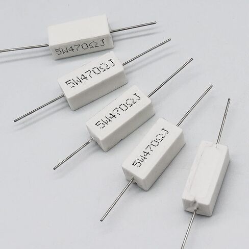 Cement Resistor,10 PCS 5W 470 Ohm 5% Axial Lead Wire Resistor White Wound Fixed Ceramic Cement Resistors Wirewound Cement Power Resistors Flame Heat Moisture Resistance Precharge Horizontal Resistors in Saudi Arabia