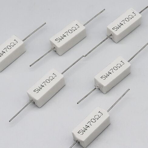Cement Resistor,10 PCS 5W 470 Ohm 5% Axial Lead Wire Resistor White Wound Fixed Ceramic Cement Resistors Wirewound Cement Power Resistors Flame Heat Moisture Resistance Precharge Horizontal Resistors in Saudi Arabia