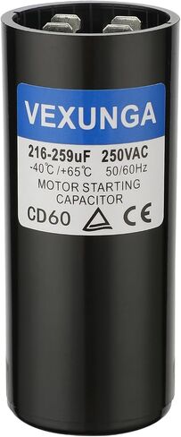 216-259 uF MFD 250 VAC 50/60 Hz Round Motor Start Capacitor CD60 Single Phase Capacitors for AC Motors Starting or Pool Pump or Well Pump in Saudi Arabia