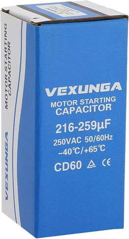 216-259 uF MFD 250 VAC 50/60 Hz Round Motor Start Capacitor CD60 Single Phase Capacitors for AC Motors Starting or Pool Pump or Well Pump in Saudi Arabia