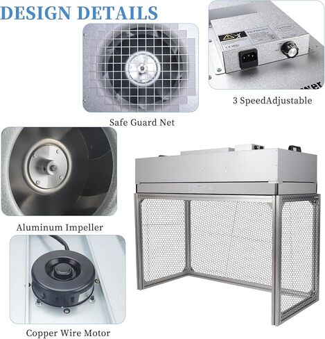 Vertical Laminar Flow-Hood Fan-Filter-Unit Yzzwer - Clean Bench FFU HEPA Filters for Class 100/ISO 5 Cleanliness in Clean Mycology and Mushroom Room 47.2" x 23.6" x 29" Working Area 110V in Kuwait