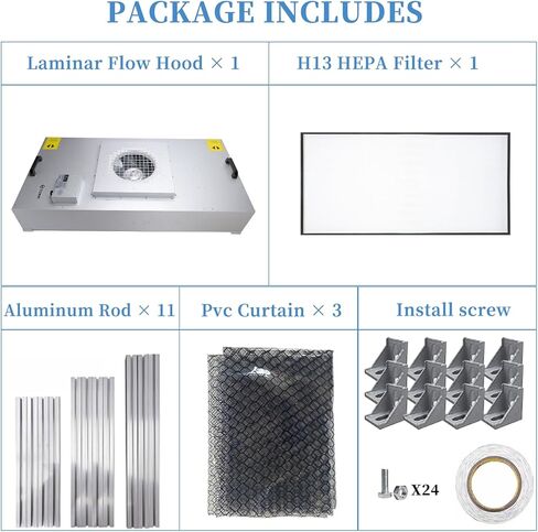 Vertical Laminar Flow-Hood Fan-Filter-Unit Yzzwer - Clean Bench FFU HEPA Filters for Class 100/ISO 5 Cleanliness in Clean Mycology and Mushroom Room 47.2" x 23.6" x 29" Working Area 110V in Kuwait