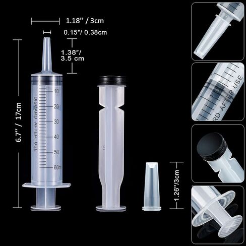 5 Pack 10ml Plastic Syringe with Needle, Syringe for Liquid, Oral, Scientific Labs, Measurement, Dispensing, Feeding Pets, Oil or Glue Applicator, Individually Wrapped (10 ML) in Saudi Arabia
