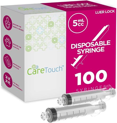 حقنة Care Touch CTSLL10 سعة 10 مل فقط - طرف حقنة Luer Lock (بدون إبرة)، 100 قطعة (عبوة من قطعة واحدة) in Saudi Arabia
