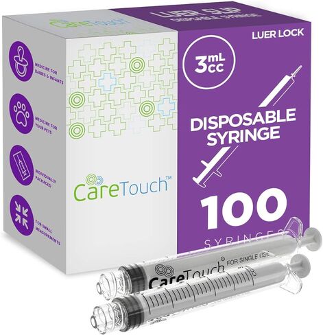 حقنة Care Touch CTSLL10 سعة 10 مل فقط - طرف حقنة Luer Lock (بدون إبرة)، 100 قطعة (عبوة من قطعة واحدة) in Saudi Arabia