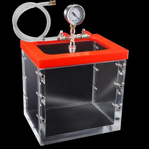 Acrylic Vacuum Chamber Acrylic Clear Perfect for Stabilizing Wood, Degassing Silicones, Epoxies (2 Gallon (Square)) in Kuwait
