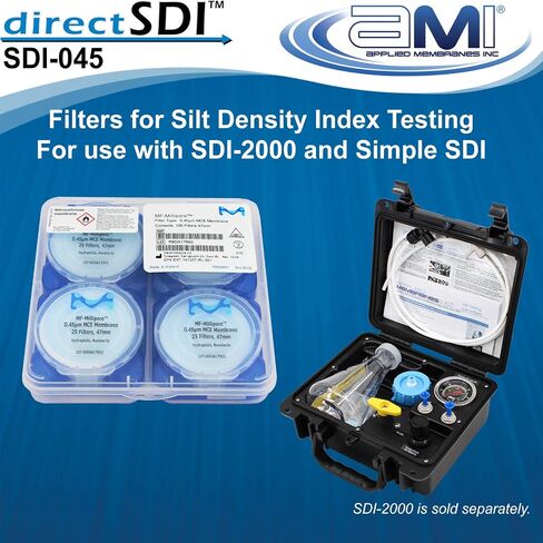 شركة Applied Membranes Inc. طقم اختبار المياه بمؤشر كثافة الطمي، طقم اختبار المياه المحمول SDI مع حقيبة حمل في الموقع و2 مرشحات اختبار SDI in Saudi Arabia