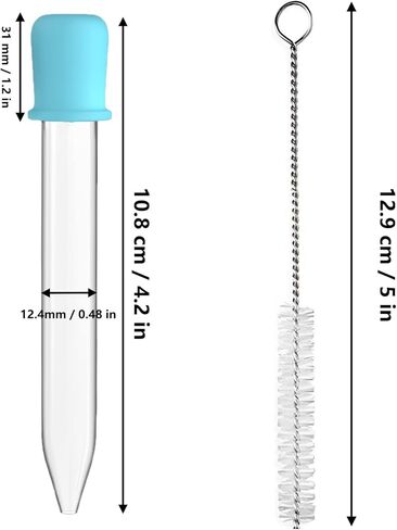 20 Pack 5ml Plastic Pipettes Dropper with Clean Brush Unbreakable Silicone Dropping Pipettes Great Suction for Feeding, Baking, Crafts Making - 10 Bright Color in Saudi Arabia
