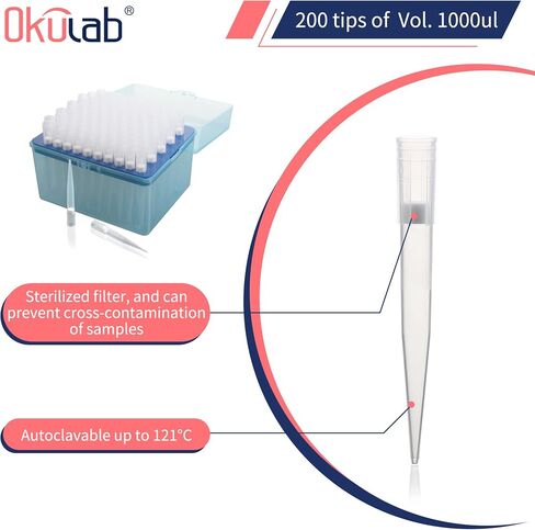 Pipette Tips with Filter, Natural, PP Material, Vol. 100ul Universal Pipette Tip, 960 Tips, PTF100A960 in Saudi Arabia