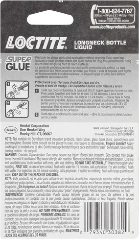 Loctite Super Glue Liquid Longneck Bottle, Clear Superglue for Plastic, Wood, Metal, Crafts, & Repair, Cyanoacrylate Adhesive Instant Glue, Quick Dry - 0.35 fl oz Bottle,Pack of 1 (Packaging May Vary) in Saudi Arabia