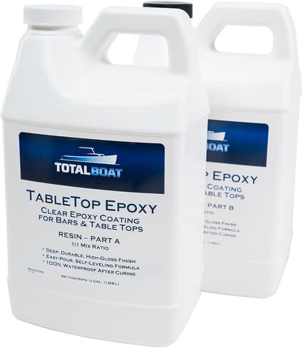 TotalBoat Table Top Epoxy Resin 1 Gallon Kit - Crystal Clear Coating and Casting Resin for Bar Tops, Table Tops, Wood, Concrete, Epoxy Art & Crafts in Saudi Arabia