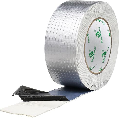 BOMEI PACK Aluminum Butyl Rubber Tape, Strong Waterproof Tape for Pipe, Metal, RV Awning, Roof Leak, Window Seal, Boat (2Inch x 16.4Feet 1Pack) in Saudi Arabia
