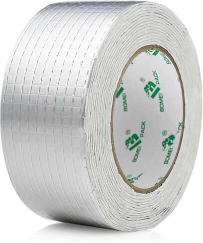 BOMEI PACK Aluminum Butyl Rubber Tape, Strong Waterproof Tape for Pipe, Metal, RV Awning, Roof Leak, Window Seal, Boat (2Inch x 16.4Feet 1Pack) in Saudi Arabia