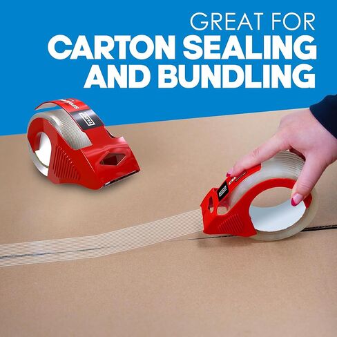 شريط ربط مع موزع 1.88 بوصة × 380 بوصة، (3 عبوات) شريط من الألياف الزجاجية قوي للغاية ومقاوم للتمزق، شريط شفاف يحمل ما يصل إلى 120 رطل in Kuwait