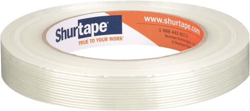 شريط Shurtape GS 490 من الدرجة الاقتصادية، شريط ربط مقوى بالألياف الزجاجية خفيف التحمل، طول 55 مترًا × عرض 24 مم لكل لفة، شفاف، لفة واحدة (104477) in Saudi Arabia