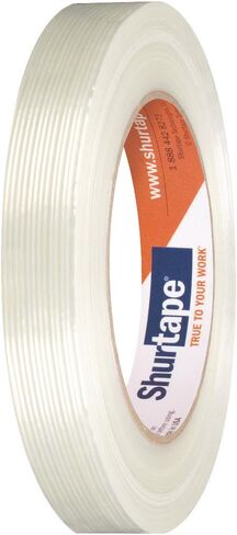 شريط Shurtape GS 490 من الدرجة الاقتصادية، شريط ربط مقوى بالألياف الزجاجية خفيف التحمل، طول 55 مترًا × عرض 24 مم لكل لفة، شفاف، لفة واحدة (104477) in Saudi Arabia