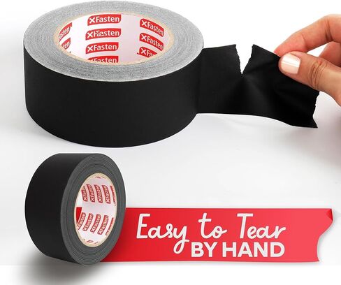 XFasten Black Gaffers Tape 2 Inch x 30 Yards (8-Pack, 720ft) Residue-Free Matte Black Gaffer Tape 2 Inch Non-Reflective Easy-to-Tear Black Gaff Tape 2 Inch Floor Tape for Electrical Cords in Saudi Arabia