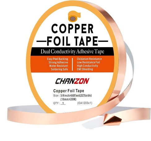 CHANZON Copper Foil Tape 25mm 1 inch x 66ft Double Sided Conductive Adhesive for Electric,Slug & Snail Deterrent,Guitars,Soldering,Grounding,Repair,Crafts,Paper Circuits in Saudi Arabia