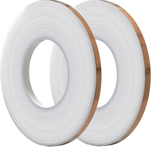 شريط كرافتكس النحاسي [1/4 بوصة × 108 قدم، عبوة من قطعتين]. يُستخدم اللاصق الموصل للشريط النحاسي كشريط رقائق نحاسية للزجاج الملون، أو شريط نحاسي للبزاقات، أو شريط حماية نحاسي للجيتار أو شريط فاراداي. in Kuwait