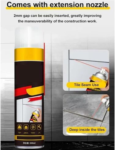 لاصق إصلاح أسطوانة البلاط - عامل طبلة فارغة لاصق قوي لبلاط السيراميك 300 مل، لاصق بلاط، عامل طبل فارغ لبلاط السيراميك القوي، حشو إصلاح فجوة البلاط المقاوم للماء (قطعة واحدة) in Kuwait