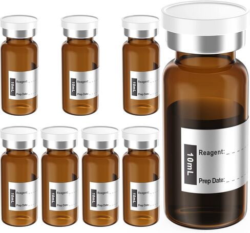 Empty Sterile Vial Sealed with Butyl Rubber Stopper and Flip Top Closure,Type 1 Borosilicate Glass Tubing,Individually Packed (3mL 8Pcs) in Kuwait