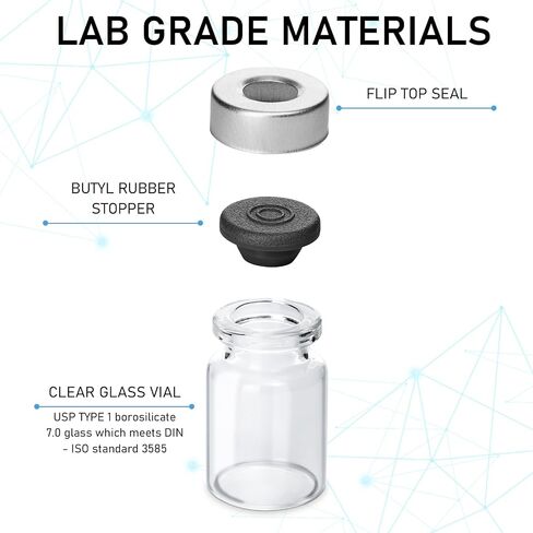 10 Pack 2ml Sealed Sample Vials, Transparent Glass Vials with Self Healing Injection Port (10, 2ML) in Saudi Arabia