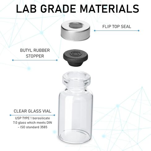 10 Pack 2ml Sealed Sample Vials, Transparent Glass Vials with Self Healing Injection Port (10, 2ML) in Saudi Arabia