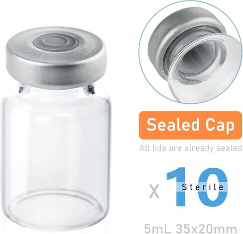 10 Pack 2ml Sealed Sample Vials, Transparent Glass Vials with Self Healing Injection Port (10, 2ML) in Saudi Arabia